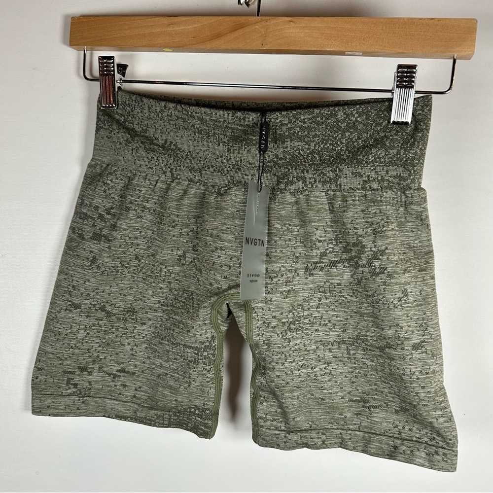 NVGTN Olive Digital Green Biker Shorts
